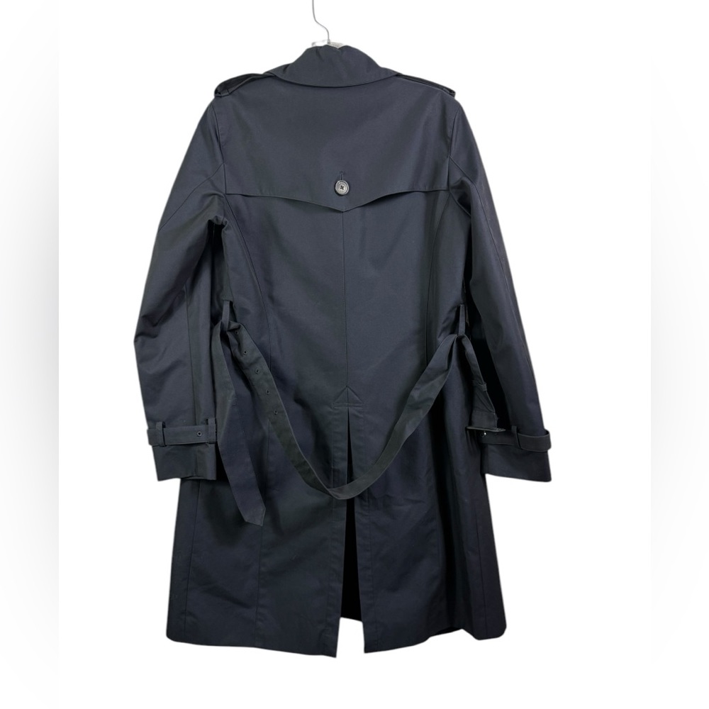 Brooks Brothers Double-Breasted Belted Cotton Twill Trench Coat - Navy, 2 - Picture 2 of 6